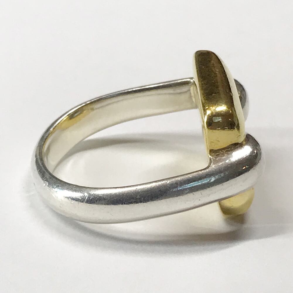 VTG Tane Mexico Two Tone Gold Plate Sterling Silver Modernist Puffy Chunky Ring - Picture 15 of 16